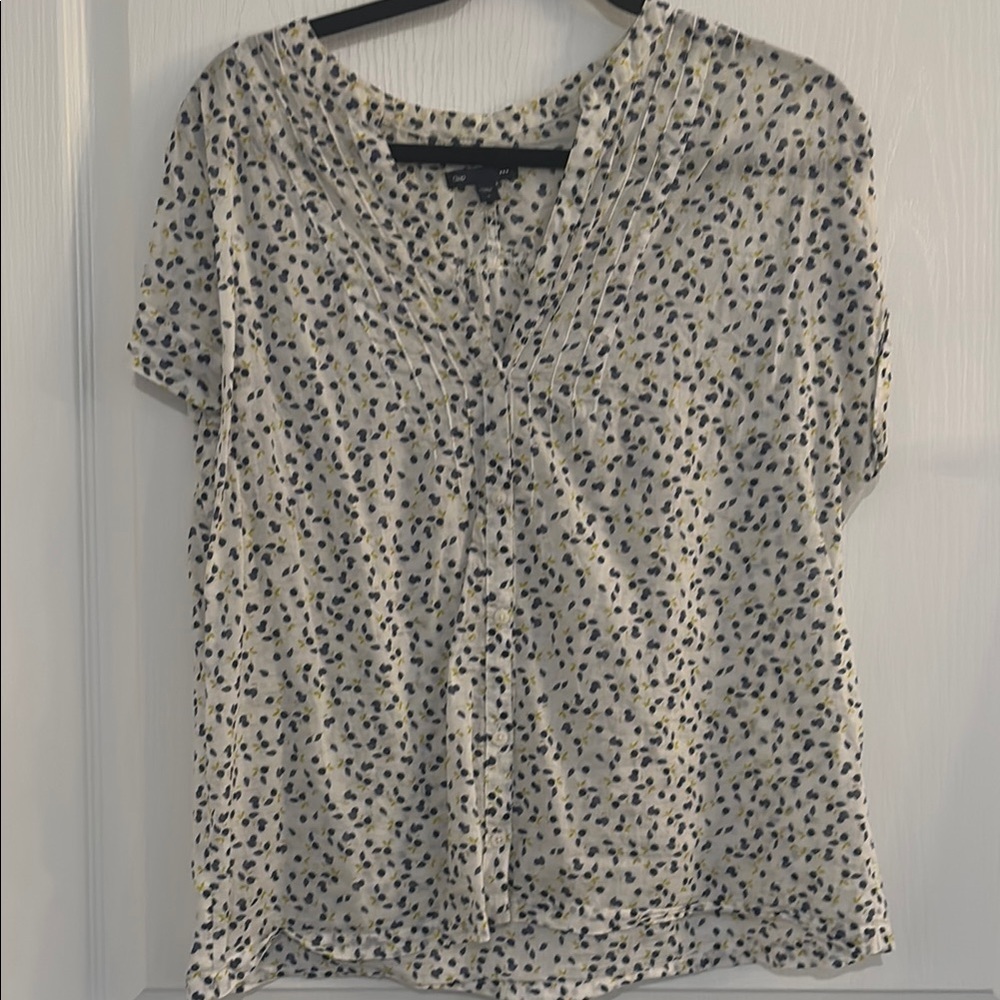 Women's Cream and Black Patterned Top